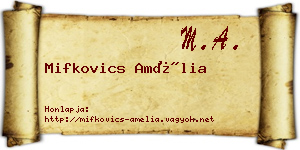 Mifkovics Amélia névjegykártya